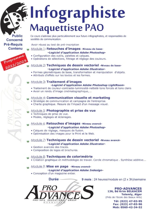 Formation: Infographiste, maquettiste professionnel