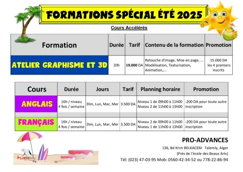 Cours Spécial vacances Enfants et Adultes