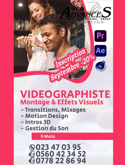 Formation: Vidéographiste, montage et Motion design