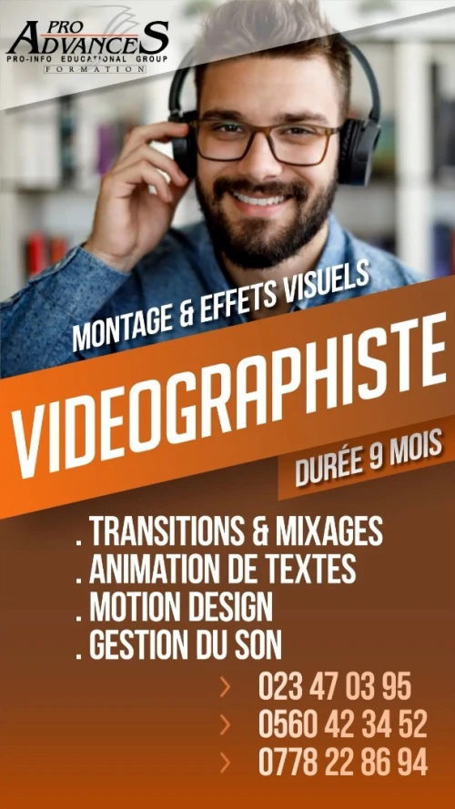 Formation: Vidéographiste, montage et Motion design
