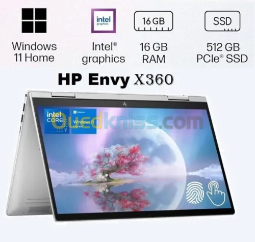 HP Envy X360 ES1023DX Intel Core 7-150U 16G 512G SSD 14" FHD Touch Screen,  FINGER PRINT, Win 11