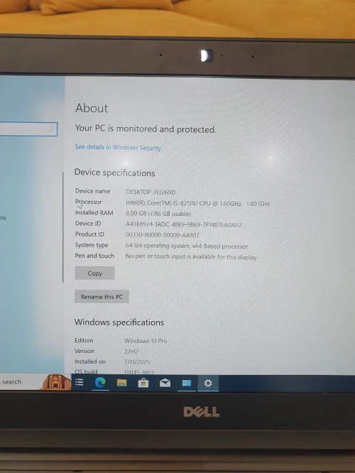 Dell latitude 5490 i5 8250u 8GB 256 ssd nvme 14"