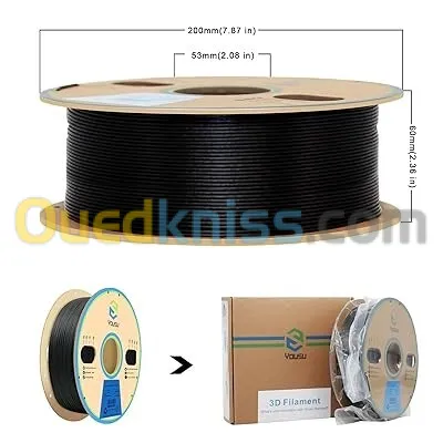 YOUSU Polypropylène PP Filament1,75 mm Imprimante 3D Filament pour impression 3D, 1 kg  Black