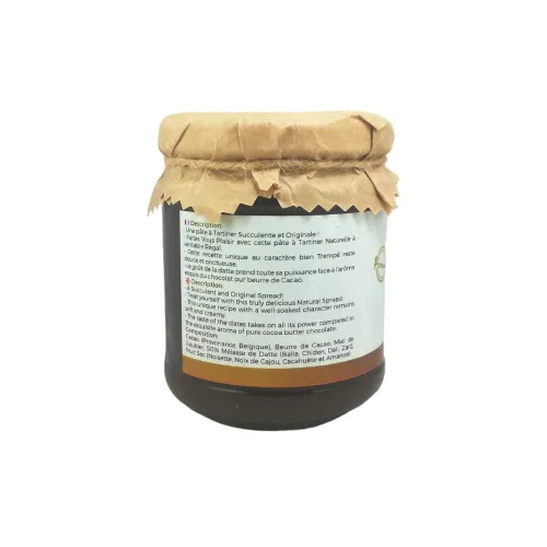 Pâte à Tartiner Naturelle Datte au Chocolat, Fruits sec et Miel Pot de 250 Gr