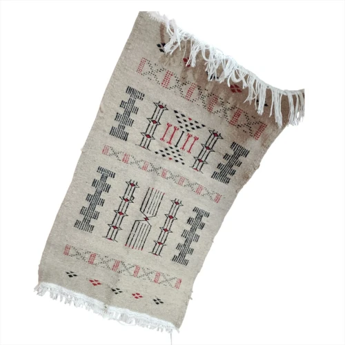 Tapis traditionnel parfait pour votre sol fait main par les gens de Ghardaïa 79.8 x 48.5 (cm)