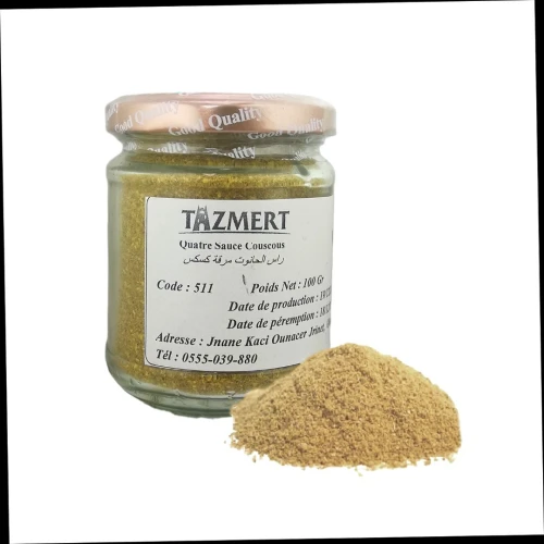  Quatre sauce couscous ( Ras El Hanout couscous ) Fait Maison 100% Naturelle 100 gr  