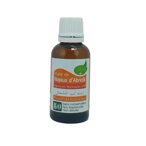 Huile Abricot pressée à froid pure 100% et naturel Sans Additifs 30ml.