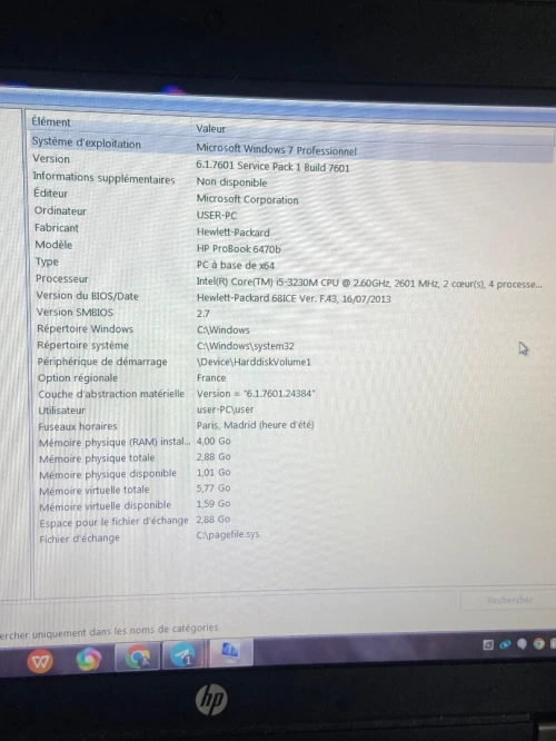 PC portable HP probook bon occasion 