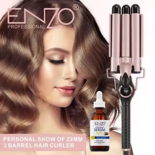  BaniliENZO PROFESSIONAL Fer à Boucler Triple Barillet   مكواة تجعيد ثلاثية الأسطوانات