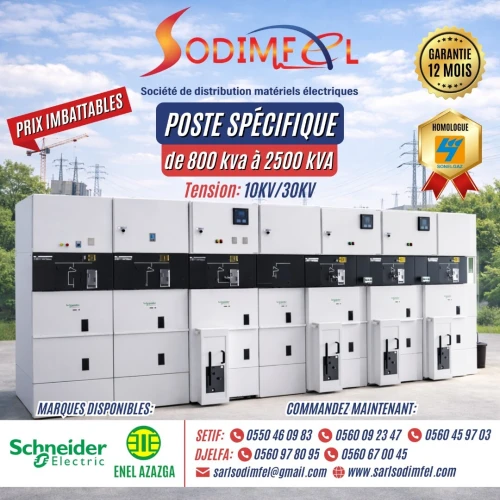 POSTE ÉLECTRIQUE SPÉCIFIQUE 800KVA A 2500KVA - 10KV/30KV