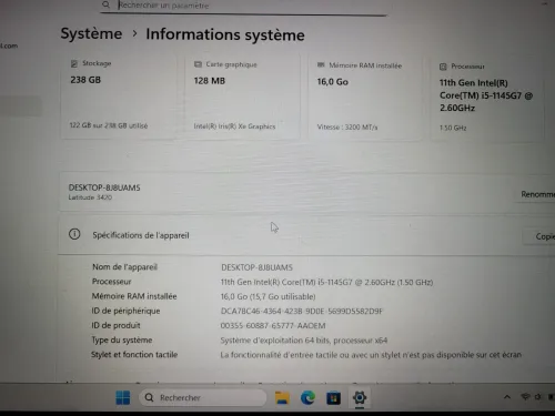 Dell Latitude 3420 i5 1145G7 16G 256 SSD 14" Full HD