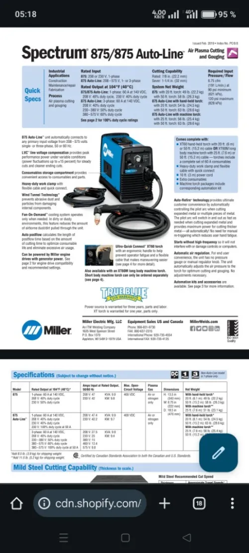 Découpeur plasma miller neuf