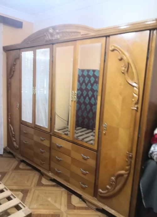 Chambre à coucher Cleopatra hêtre plaquée en acajou 2m60