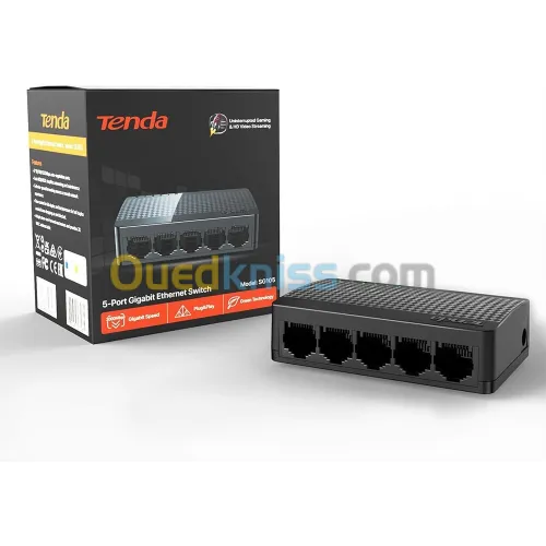 Switch TENDA SG105 Ethernet Gigabit 5 Port, 10/100/1000 Mbps, rj45 avec Indicateur LED