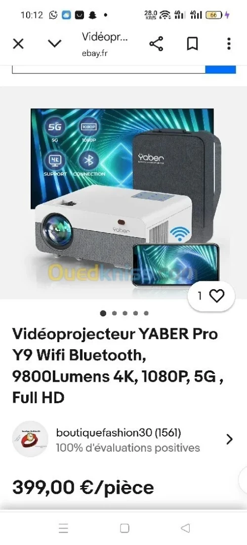 Data Show Vidéo Projecteur Yaber Y9 Pro 400 Ansi Avec Cartable Et Écran ضمان 06 أشهر