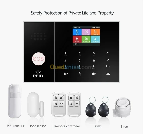 Système D'alarm Alarm GSM WIFI Anti Intrusion 4G Garantie 06 mois ضمان شامل 06 أشهر