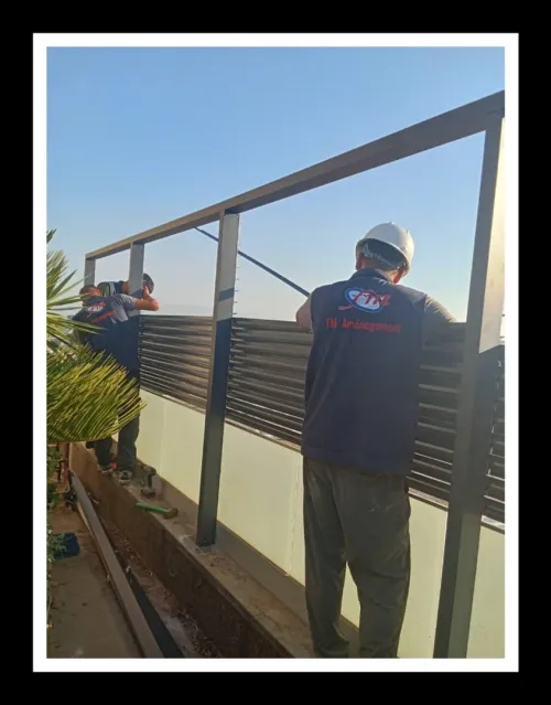 Brise vue, brise soleil, séparation aluminium. Jalousie. Piscine