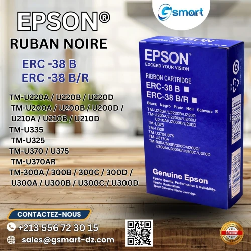 "Ruban Original Epson ERC 38B  38B/R  Noir  Compatible Imprimantes Matricielles TM-U et TM-300"