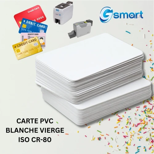 CARTE PVC BLANCHE VIERGE ISO CR-80