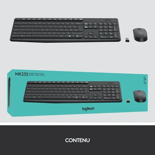 COMBO CLAVIER SOURIS LOGITECH MK235 SANS FIL