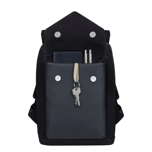 SAC A DOS RIVACASE 8521 BLACK CANVAS 13.3"
