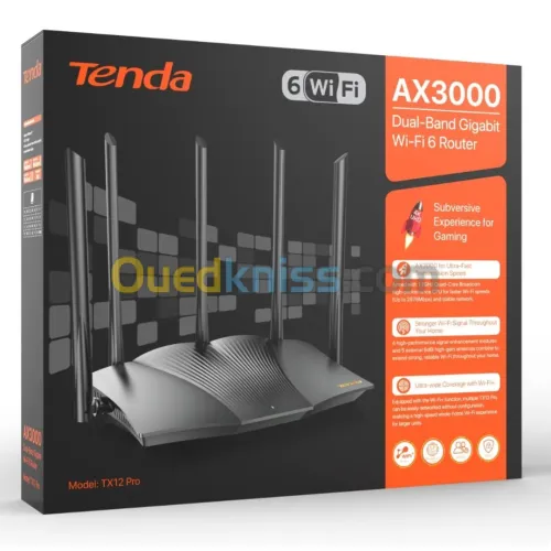 ROUTEUR TENDA TX12 PRO AX3000 DUAL BAND GIGABIT WIFI 6