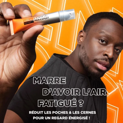 L'Oréal Men Expert, Roll-On Pour Les Yeux , Anti-Cernes & Anti-Poches, Hydra Energetic, Concentré en Vitamine C & Caféine, 10 ml, Produit d'Origine