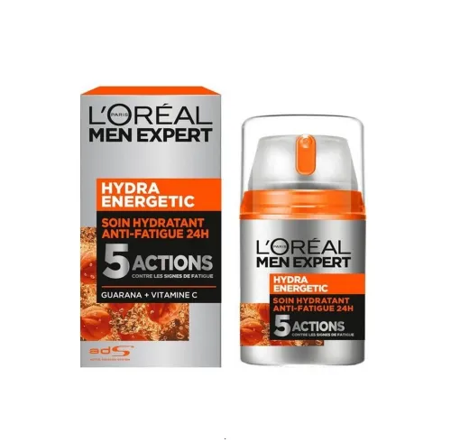 L'Oréal Men Expert, Soin Hydratant 24h Pour Homme, Anti Fatigue Hydra Energetic 5 Actions, 50 ml, Produit d'Origine