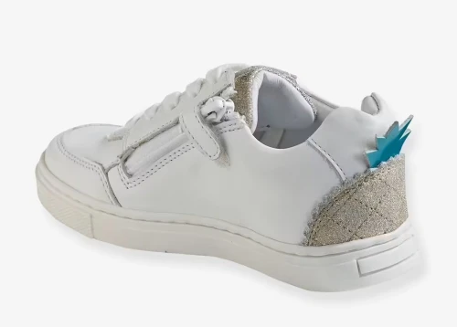 Vertbaudet Baskets Ananas Fille en Cuir, Produit Original,  Blanc