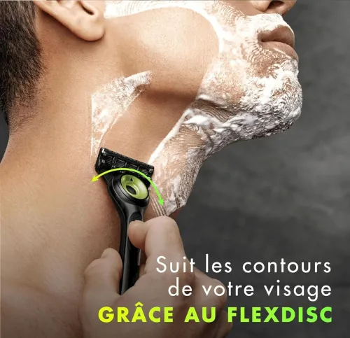 Gillette Labs Rasoir Pour Homme, 5 Lames, New Technologie Edition - Avec Barre Exfoliante & Support Mural Magnétique, Produit d'Origine