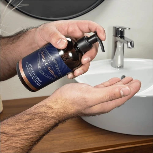 Soin Nettoyant Pour Barbe et Visage, King . C . Gillette, Produit Original,  350 ml