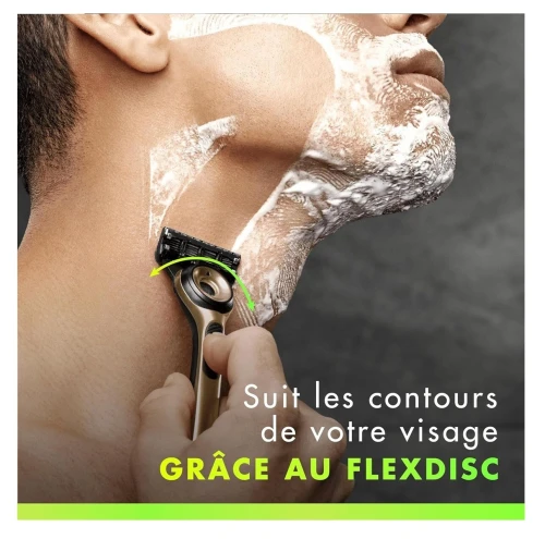 Gillette Labs Rasoir Pour Homme, 5 Lames, Gold Edition , Avec Barre Exfoliante & Support Mural Magnétique, Produit d'Origine