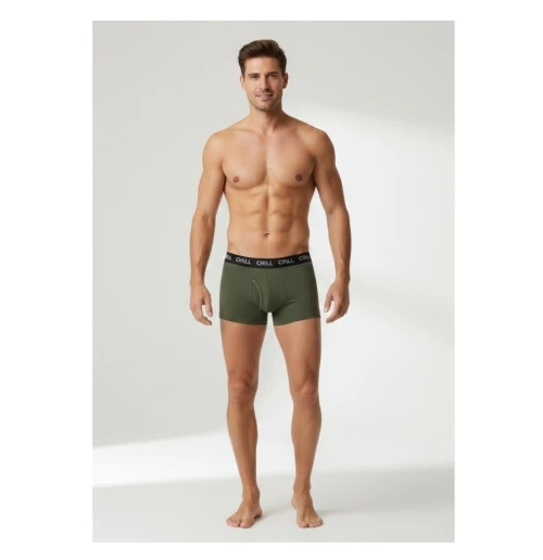 Tex Pack de 04 Boxers Homme  Chill, Produit d'Origine , Vert, Kaki, Bleu, Noir & Gris