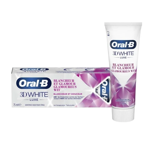 01 Pack de 02 Dentifrice Oral B Au Choix,  3D White Luxe / 3D White Advanced / Luxe Perfection / Pro Science Advanced / Pro Expert, 2X 75 ml, Produit d'Origine