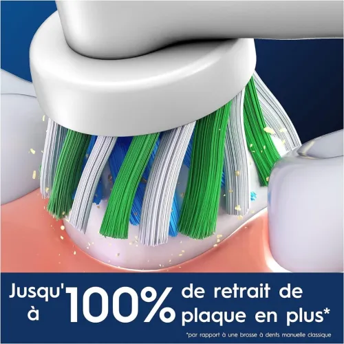 Oral B Pro Pack de 04 Brossettes Tête de rechange, Cross Action, Produit d'Origine