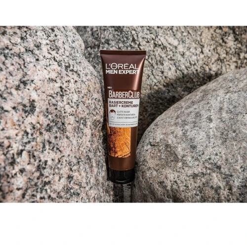 L'Oréal Paris Crème à Raser Barbe + Contours Barber Club Men Expert, 150 ml, Produit d'Origine