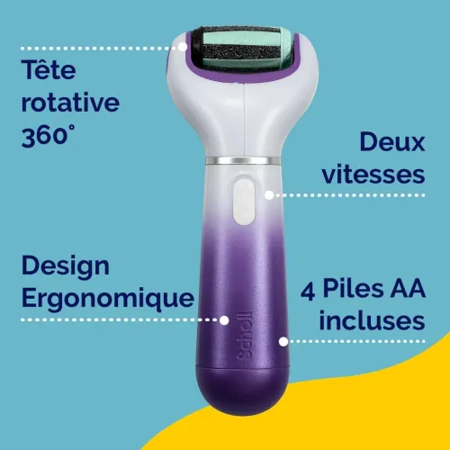 Scholl Râpe Électrique Pieds - 2 en 1 Exfoliante & Lissante, Produit d'Origine