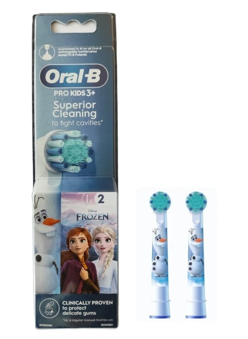 01 Pack Oral B Pro de 02 Brossettes Tête de rechange Au Choix, Cross Action, 3D White, Sensitive Clean, Frozen ou Spider man,  Produit d'Origine