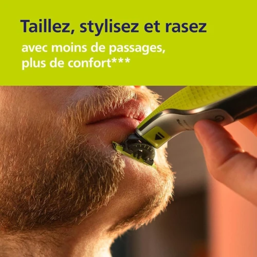 Philips Pack De 02 Lames De Recharges 360, Pour Rasoir Électrique OneBlade, Avec Peigne Reglable 5 en 1, Produit Original