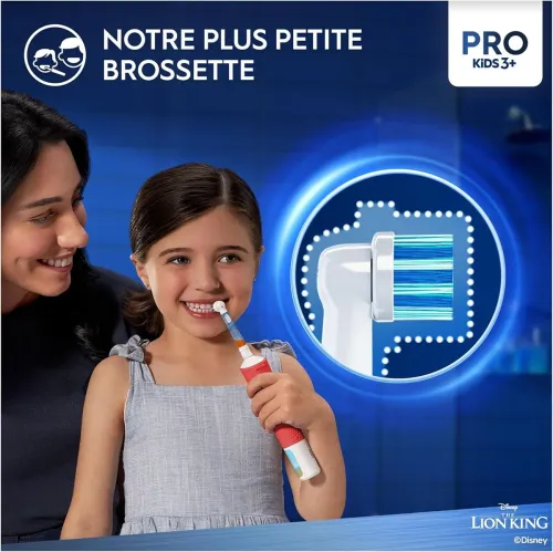 Oral B Brosse à Dents Électrique, Pro Kids Le Roi Lion, Avec 04 Autocollants, Produit d'Origine