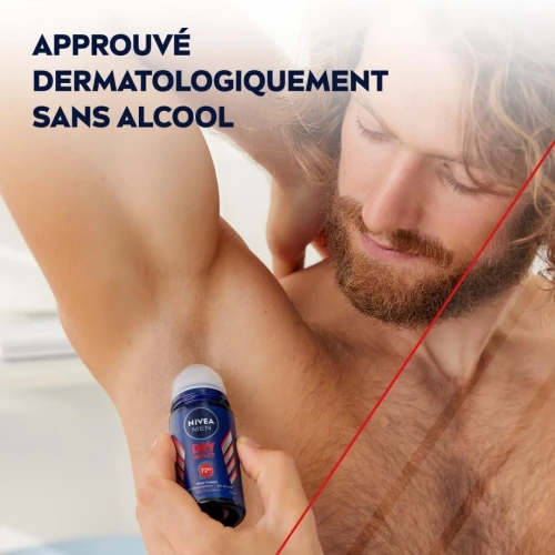Nivea Men Déodorant Roll On Pour Homme, Protection 72h, Anti Transpirant Dry Impact, 50 ml, Produit d'Origine