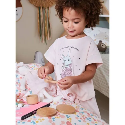 Vertbaudet Pyjama Large Fille- Joli Lapin - Rose