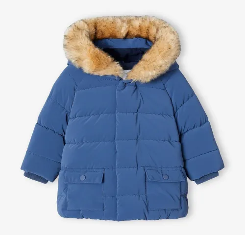 Vertbaudet Doudoune Bébé doublée, Avec Capuche, Indigo, Produit Original