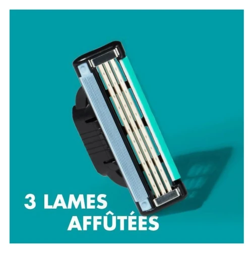 Gillette Mach3 Pack de 04 Recharges Lames de Rasoir, Produit d'Origine