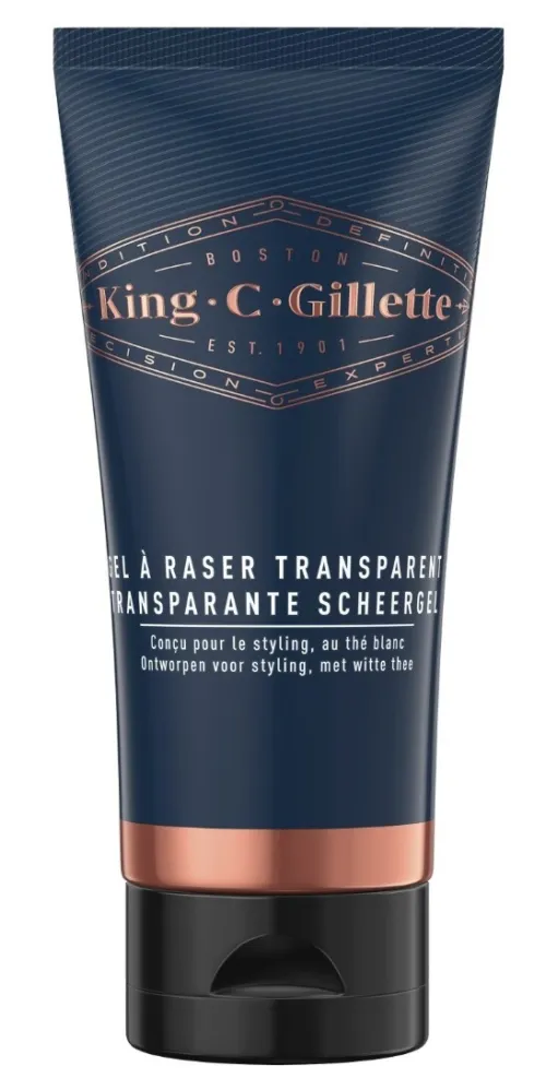 Gillette Gel de Rasage Transparent,  King C. Gillette, Produit Original, 150ml