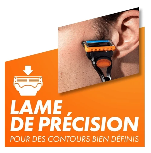 Gillette Pack Rasoir Homme Fusion 5 Lames + 02 Recharges, Produit d'Origine