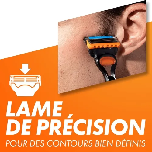 Gillette Pack Rasoir Homme Fusion 5 Lames + 02 Recharges, Produit Original