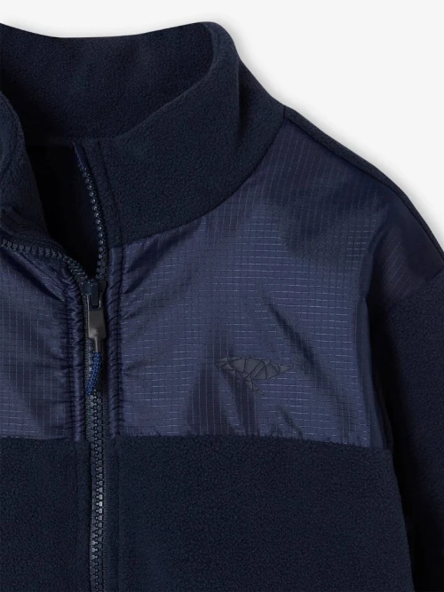 Vertbaudet Gilet Sweat Zippé Garçon, Maille Polaire, Bleu Marine, Produit Original