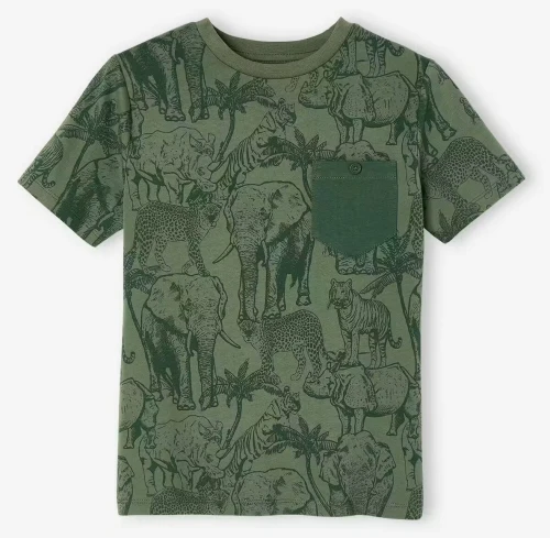 Vertbaudet T- Shirt Garçon, Motif graphiques, Livre de la jungle, Lichen, Produit Original