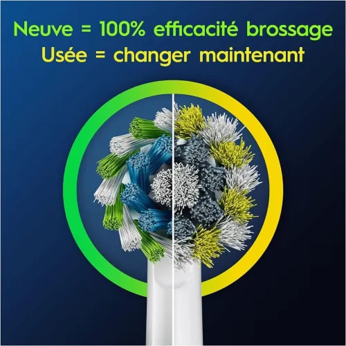 Oral B Pro Pack de 04 Brossettes Tête de rechange, Cross Action, Produit d'Origine